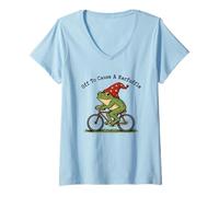 Women's Off to Cause a Kerfuffle Frog | Funny Vintage Weirdcore V-Neck T-Shirt