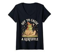 Women's Off to Cause A Kerfuffle Frog V-Neck T-Shirt