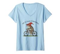 Women's Off to Cause a Kerfuffle Tabby Cat | Funny Vintage Weirdcore V-Neck T-Shirt