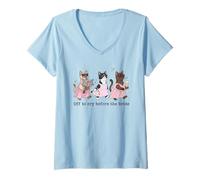 Women's Off to Cry Before The Bride Funny Wedding Cat V-Neck T-Shirt