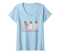 Women's Off to Cry Before The Bride Funny Wedding Chicken V-Neck T-Shirt