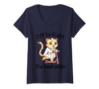 Women's Off to Fight The Bad Cells Cuscus Doctor Cancer Supporter V-Neck T-Shirt
