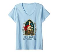Women's Off to Unsettle The Common Folk Goose Funny V-Neck T-Shirt