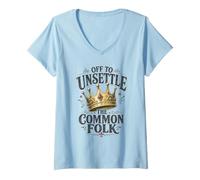 Women's Off to Unsettled The Common Folk Medieval V-Neck T-Shirt