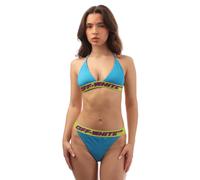 Women's Off White Logo Band Bikini in Blue