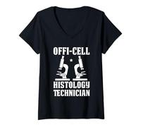 Womens Offi-Cell Histology Technician Humorous Lab Pun V-Neck T-Shirt