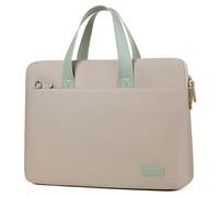 Women's Office Bag, Breathable Computer Bag, Creating a Minimalist Look, Storing Small Items and can be Matched With Fashion Accessories. (Beige with green,43 * 32 * 7cm/16.9 * 12.5 * 2.7in)