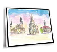 Womens Office Decor,Modern Dining Room Decor,Dresden Old Town Highlights Impressions Wall Decoration Edition Fine Art Print Watercolor Prints Painting,12x16 Inch UnFramed Wall Art