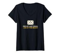 Women's Office Worker Per My Last Email I'm At The Beach Vacation V-Neck T-Shirt