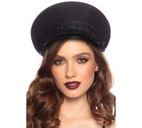 Women's Officer Hat Leg Avenue Noir TU