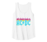 Womens Official AC/DC Neon Flames Hard Rock Band Women Tank Top