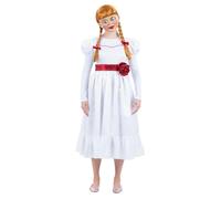 Official Licensed Halloween Fancy Dress Plaited Annabelle Wig With Ribbons