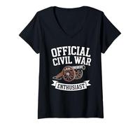 Womens Official Civil War Enthusiast American Lover US Reenactor V-Neck T-Shirt