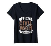 Womens Official Civil War Enthusiast American Lover US Reenactor V-Neck T-Shirt