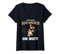 Womens Official Dog Walker on Duty V-Neck T-Shirt