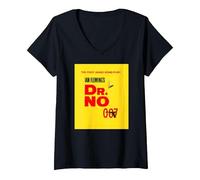 Women's Official James Bond 007 Dr. No V-Neck T-Shirt, Black, XX-Large