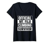 Womens Official Mt. Fuji Climbing Survivor V-Neck T-Shirt