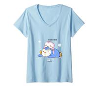Womens Official Pudgy Penguins Merch | GF Bite | Duo Pengu & Polly V-Neck T-Shirt
