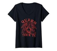 Womens Official Queen Tour 75 V-Neck T-Shirt