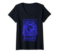 Womens Official Queens Of The Stone Age Illustrated V-Neck T-Shirt