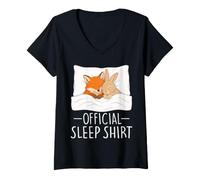 Women's Official Sleepshirt Fox and Rabbit V-Neck T-Shirt