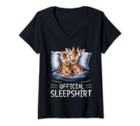 Womens Official Sleepshirt Giraffe Pajamas Giraffes V-Neck T-Shirt