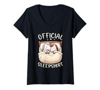 Womens Official Sleepshirt Horse Cozy Nightwear Sleeping Animals V-Neck T-Shirt