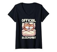 Womens Official Sleepshirt Lynx Nap Sarcastic Sleepy Humor Sleeping V-Neck T-Shirt