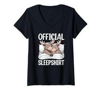 Womens Official Sleepshirt Moose Pajamas Napper Late Riser Humor V-Neck T-Shirt