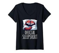 Womens Official Sleepshirt Red Panda Pajamas Cozy Sleep Humor V-Neck T-Shirt