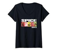 Womens Official Spice Girls Photo Block V-Neck T-Shirt