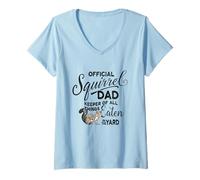 Womens Official Squirrel Dad, Keeper of All Things Eaten in Yard V-Neck T-Shirt