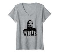 Womens Official Willie Nelson Photo V-Neck T-Shirt