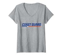 Womens Officially Licensed Coast Guard Academy Athletics Logo V-Neck T-Shirt