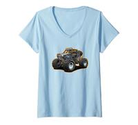 Women's Offroad 4x4 Side-by-Side ATV UTV Cartoon Design V-Neck T-Shirt