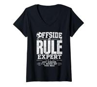 Women's Offside Rule Expert Soccer Funny Classic Distressed Football V-Neck T-Shirt