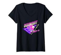 Womens Ogunquit Maine 80s Retro Coastal ME Vacation Souvenir V-Neck T-Shirt