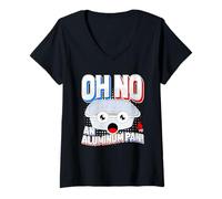 Women's Oh No an Aluminum Pan 2025 V-Neck T-Shirt