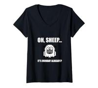 Womens Oh Sheep Monday Already Funny T-Shirt V-Neck T-Shirt