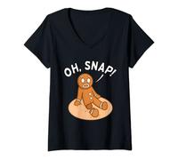 Womens Oh Snap Freak Funny Amputee Prosthetic Surgery Graphic V-Neck T-Shirt