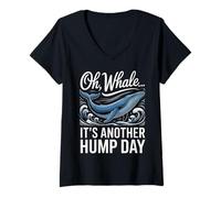 Womens Oh, Whale... It's Another Hump Day for Fun-Loving Introverts V-Neck T-Shirt