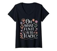 Women's Oh What Fun It is to Teach |- V-Neck T-Shirt