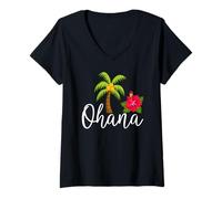 Womens Ohana Aloha Hawaii from The Island V-Neck T-Shirt