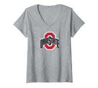 Women's Ohio State Buckeyes: Primary Logo V-Neck T-Shirt