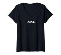 Women's OIDA Bavarian Austrian Dialect Funny Youth Language V-Neck T-Shirt