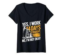 Women's Oil Rig Worker Oil Worker Oilman Oilfield Drilling V-Neck T-Shirt