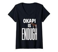Women's Okapi Lover Okapi Animal Rare Animal Wildlife Lover V-Neck T-Shirt