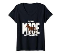Women's Okapi Lover Okapi Animal Rare Animal Wildlife Lover V-Neck T-Shirt
