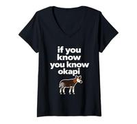 Women's Okapi Lover Okapi Animal Rare Animal Wildlife Lover V-Neck T-Shirt