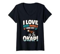 Women's Okapi Lover Okapi Animal Rare Animal Wildlife Lover V-Neck T-Shirt